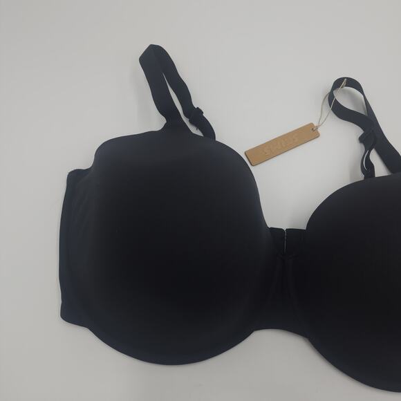 Skims Fits Everybody T Shirt Demi Bra in Onyx Size 44DDDD - Picture 2 of 7